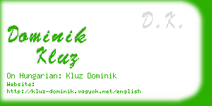 dominik kluz business card